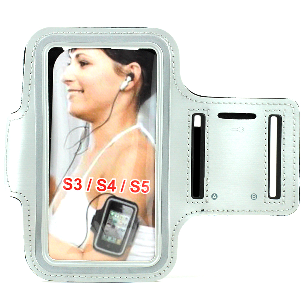 Samsung Galaxy S5 S4 S3 Sports Armband (Silver)